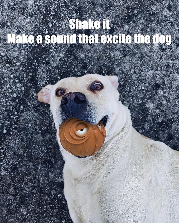 Giggle Ball for Dogs Owl Dog Toys for Aggressive Chewers Medium Large Dogs Fun Gift for Dog Natural Rubber Herding Ball for Dogs Cute Owl Hoot Brown New-PurrikoPets