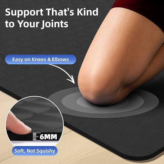 Extra Large Yoga Mat - 72"x35", 72"x48", 78"x57" - Wide TPE Exercise Mat for Home, Stretching, Couples & Family Workouts - 6-12mm Thick, Non-Slip & Waterproof - with Carry Bag and Straps-PurrikoPets