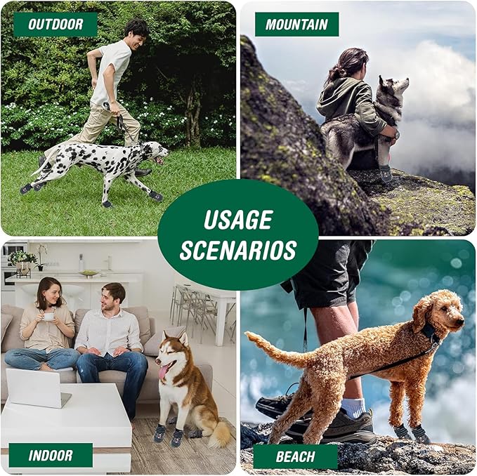 Dog Shoes for Medium Dogs, Large Dog Boots for Winter Snow, Hot Pavement, Dog Booties & Paw Protectors Size 3-PurrikoPets