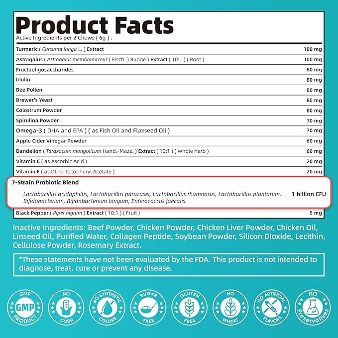 Dog Skin & Allergy Chews - Dog Probiotics for Sensitive Skin Health Support - Allergy Relief - Support Seasonal Allergies, Immune & Gut & Digestive Health Supplement - Beef Flavor - 90 Count-PurrikoPets