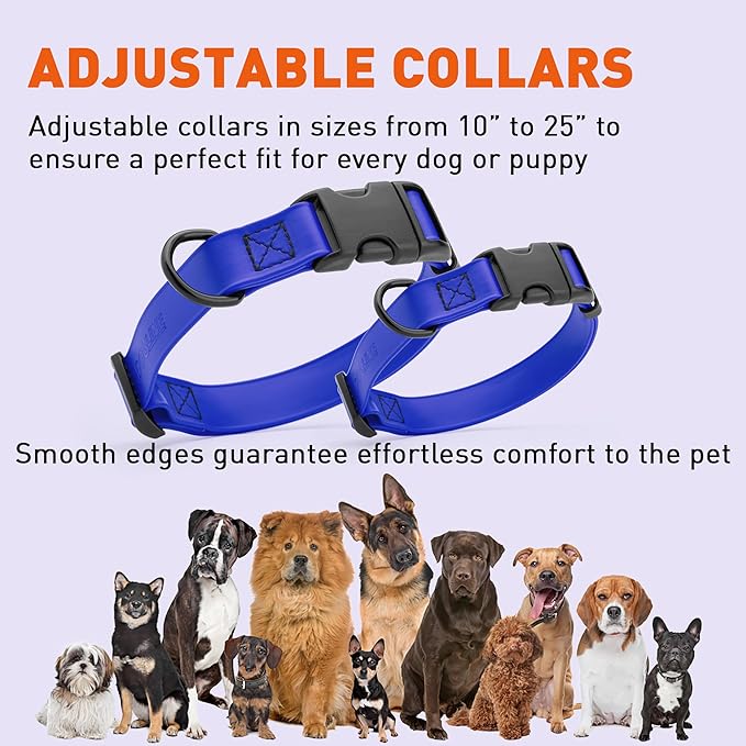 Dogline Biothane Waterproof Dog Collar with Quick Release Buckle Strong Coated Nylon Webbing with Odor- Proof for Easy Care Easy to Clean Fits Small Medium Large Dogs, Royal Blue 5/8" W 9-14" L-PurrikoPets