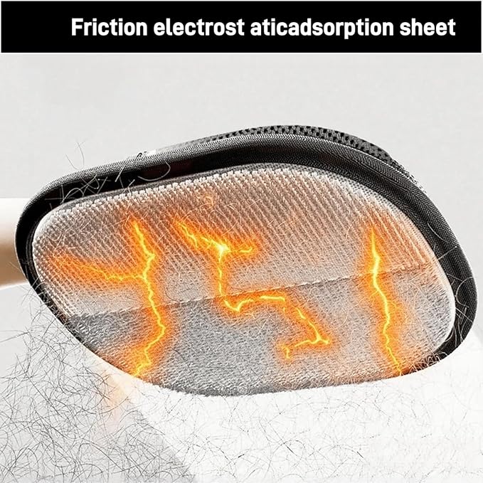 2Pcs Pet Hair Removal Gloves for Dogs and Cats, 2025 Upgraded Electrostatic Magic Hair Remover Glove,Reusable for Couch, Car Seat, Clothing, Carpet, Furniture & Bed Sheets(Black)-PurrikoPets