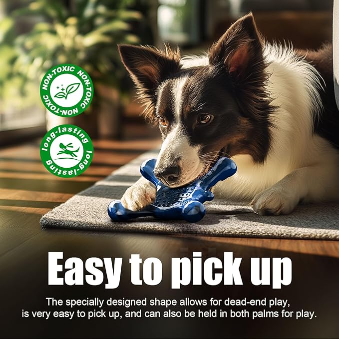 Dog Toys for Aggressive Chewers, Nylon Indestructible Toy for Medium Large Dogs, Hedgehog-Shaped Chew Toys with Bacon Flavor, Long Lasting, Dog Toys for Boredom, Blue-PurrikoPets