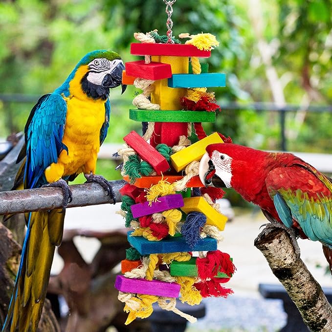 Extra Large Bird Parrot Toys for Macaws, African Grey, Amazon Parrots Bird Gifts-PurrikoPets