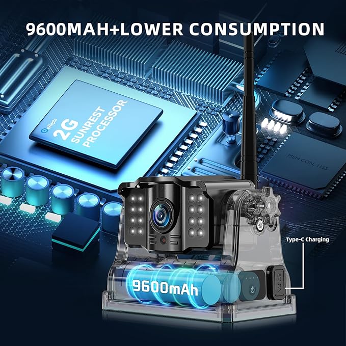 eRapta 2 Wireless Backup Camera Magnetic: 10.1" IPS DVR Monitor, Install-Free RV Backup Camera with Infrared Night Vision, Built-in 9600mAh Battery for Trailer/RV/Truck/Horse Trailer/Tractor ACT1002-PurrikoPets