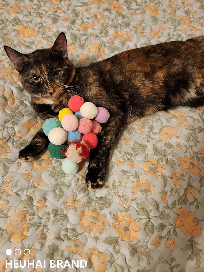 80-Pack Cat Toy Balls 10 Assorted Colors 1.25 Inch Diameter Suitable for All Cat Sizes (Cat Toys Value Pack)-PurrikoPets