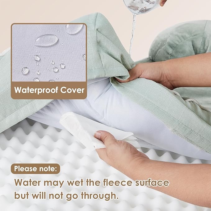 EHEYCIGA Orthopedic Dog Bed for Small Dogs, Waterproof Memory Foam Small Dog Beds with Sides, Non-Slip Bottom and Egg-Crate Foam Medium Pet Couch Bed with Washable Removable Cover, Sage Green-PurrikoPets