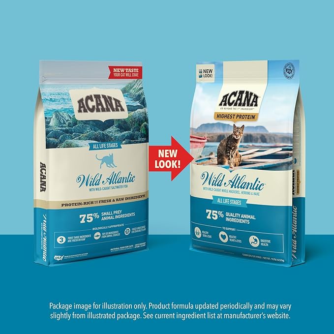 ACANA Grain-free Dry Cat Food Wild Atlantic Saltwater Fish with Freeze-Dried Liver 10lb Bag-PurrikoPets