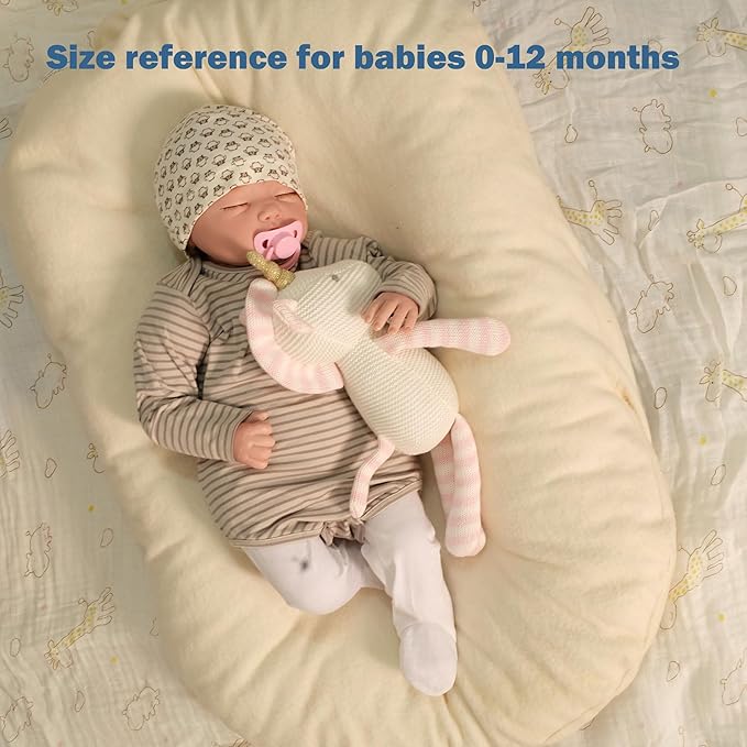 100% Organic Cotton Baby Stuffed Animal, Pink Unicorn Plush for Newborn 7.1"-PurrikoPets