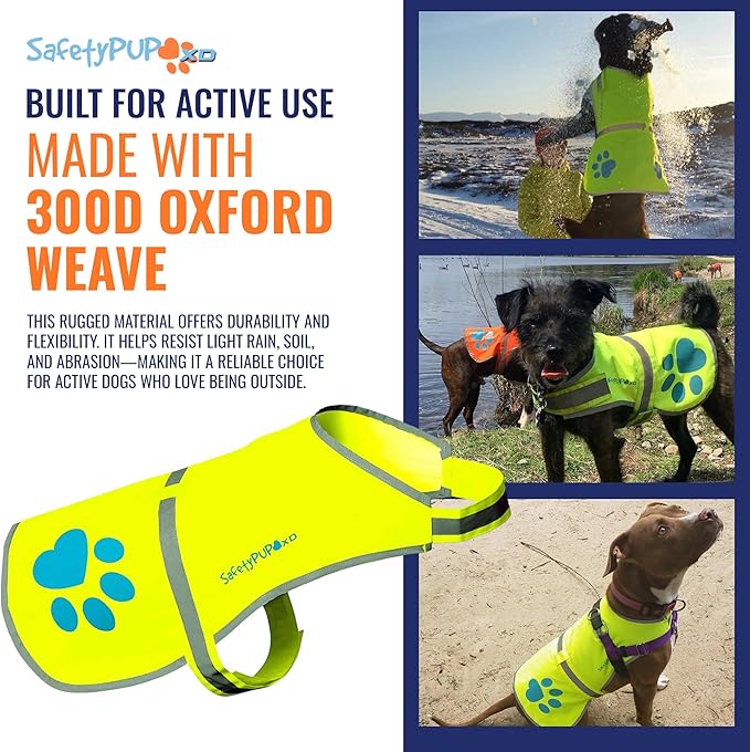 Dog Reflective Vest – Hi-Vis Fluorescent Visibility That Helps to Safeguard Your Pet On/Off Leash in Urban & Rural Areas (Yellow, X-Small)-PurrikoPets
