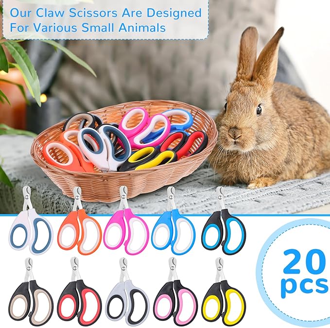 20 Pcs Cat Nail Clipper Bulk Kitten Claw Trimmer Pet Nail Cutter Claw Care for Cats, Kittens, Bunny, Puppy, Rabbit, Gatos, and More-PurrikoPets