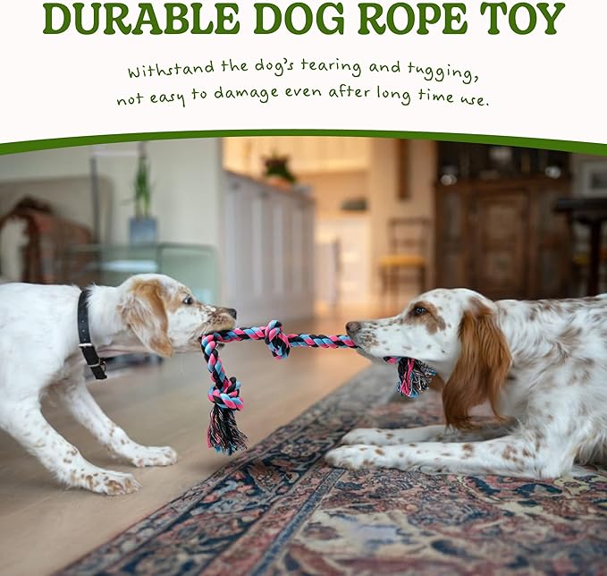 Dog Rope Toy for Large Dogs, Heavy Duty Chew Toys for Aggressive Chewers, Indestructible Durable Cotton Tug of War Rope Toys for Medium to Large Breed Teeth Cleaning-PurrikoPets
