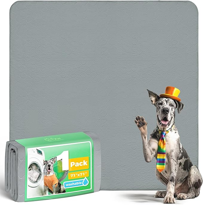 FXW Washable Pee Pads for Dogs, Puppy Pads with Super Absorbent, Specifically Designed for FXW Rollick/Homeplus 32inch 8 Panels Dog Playpen, 71" Square, Gray, 1 Pack-PurrikoPets