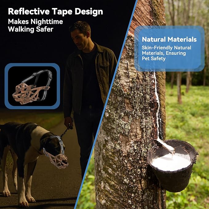 Dog Muzzle for Large Dogs, Breathable Basket Muzzles for Small, Medium and X-Large Aggressive Dog, Allows Panting Drinking, Suitable for Grooming Trimming Training (Camouflage Brown, XL)-PurrikoPets