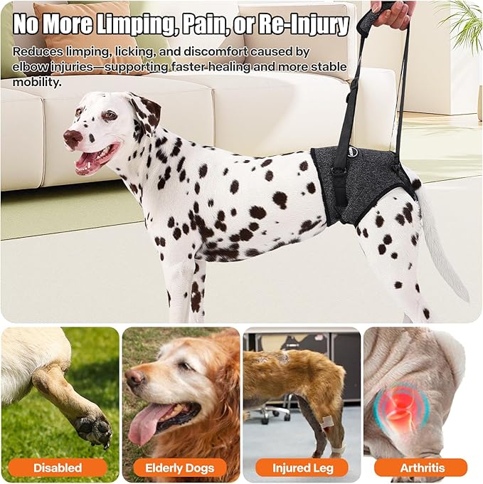 Dog Sling for Medium Large Dog Rear Leg, Lift Harness Provide Support with Muscle Atrophy and Joint Problems for Elderly Injured Arthritic Pet, Dog Weak Rear Legs Provides Rehabilitation Aid-PurrikoPets