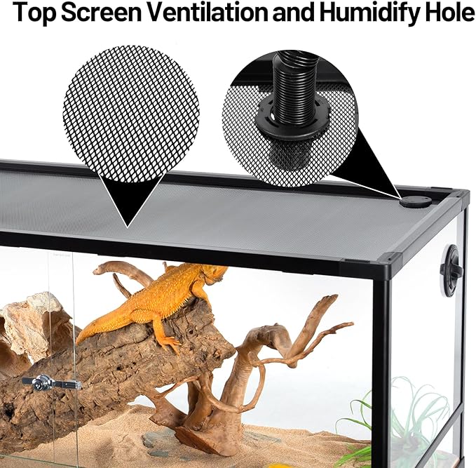 50 Gallon Reptile Tank, Glass Reptiles Terrarium 36" x 18" x 18", Sliding Door, Top Ventilation, Cable Pass, Humidify Hole, Glass Reptile Cage Habitat for Bearded Dragon, Lizard, Snake, Gecko-PurrikoPets