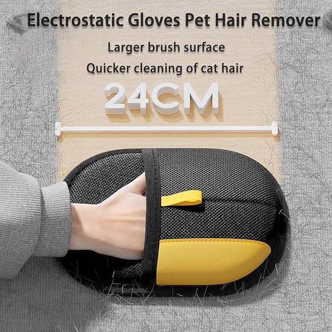 2 Pcs Pet Hair Remover Glove, 2025 Upgrade Reusable Double Sided Electrostatic Gloves Pet Hair Remover, Washable Pet Grooming Gloves for Couch, Furniture, Carpet, Car Seat (2Pcs)-PurrikoPets
