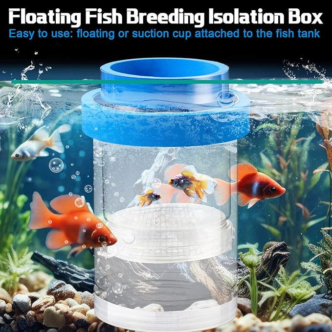 2 Pcs Breeder Box for Fish Tank Aquarium Breeder Separation Net Breeding Box with Suction Cup for Small Fish Shrimp Clownfish Guppy-PurrikoPets
