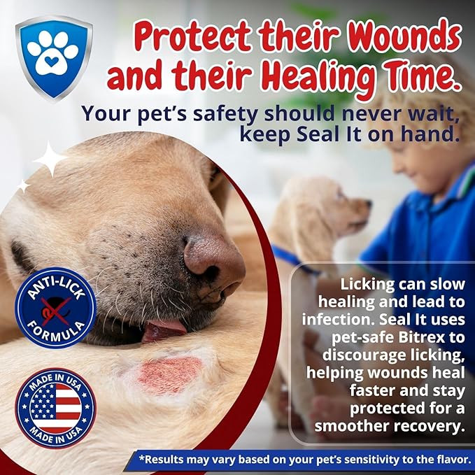 Dog Wound Care Gel – Styptic Powder Alternative for Dogs & Cats | Quick Stop Bleeding for Cuts, Nails & Scrapes | Liquid Bandage First Aid for Pets and Animals | Seal It® 15ml | Made in USA-PurrikoPets