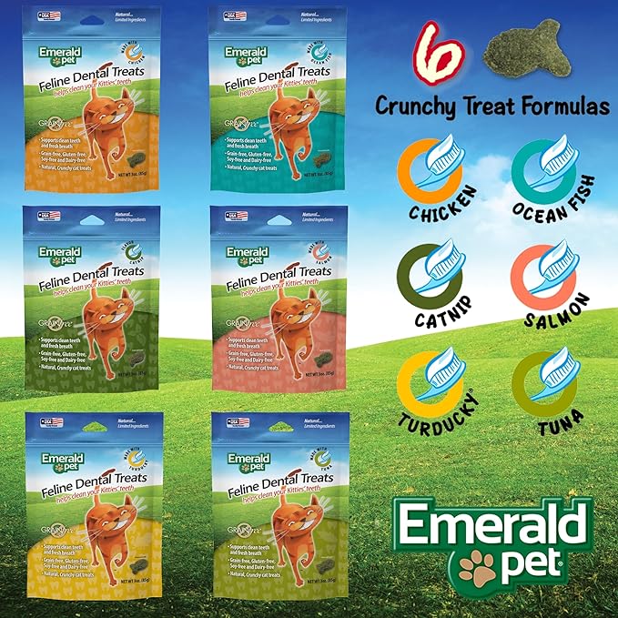 Feline Dental Treats — Tasty and Crunchy Cat Dental Treats Grain Free — Natural Dental Treats to Clean Cat Teeth, Freshen Cat Breath, and Reduce Plaque and Tartar Buildup — Chicken Treats, 3 oz-PurrikoPets