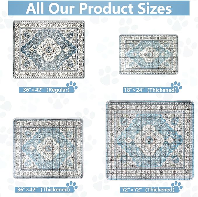 Extra Large Washable Pee Pads for Dogs (72"x72"), Upgrade Reusable Puppy Pads with Non-Slip Rug Pad, Super Thickening Absorbent Leakproof Dog Traning Pads Whelping Pad for Dogs, Doggie-PurrikoPets