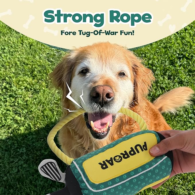 Golf Dog Toy – Birthday Dog Toy, Funny Plush Squeaky Puppy Gift with Rope & Crinkle, Golf Bag Gift-PurrikoPets