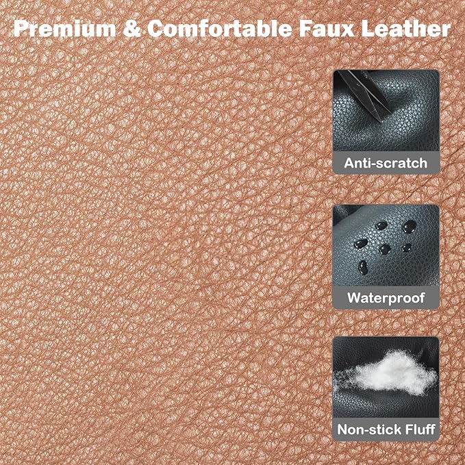 2 and 1 Center Console Dog Car Seat & Carrier for Small Dogs, Large Leather Dog Car Bed with Storage Pocket, Waterproof PVC Leather Seat Travel Bed for Front & Back Seat, Clip-On Safety Leash-PurrikoPets