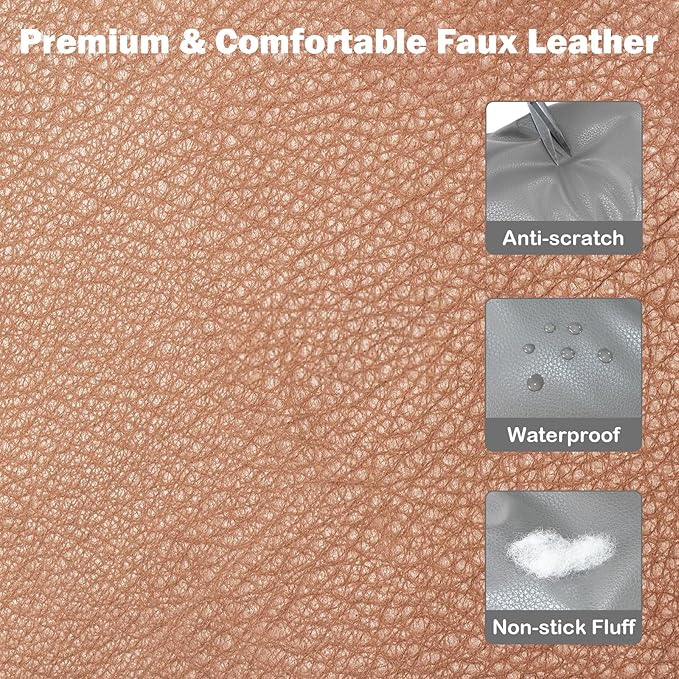 2 and 1 Center Console Dog Car Seat & Carrier for Small Dogs, Large Leather Dog Car Bed with Storage Pocket, Waterproof PVC Leather Seat Travel Bed for Front & Back Seat, Clip-On Safety Leash-PurrikoPets