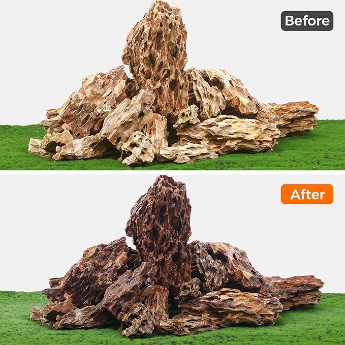 2-4 Inches Natural Dragon Stone 10 PCS Aquarium Rocks for Aquascaping, Aquarium Landscaping, Terrariums, Fish Tank Decoration, Vivariums, Paludarium, Reptile and Amphibian Enclosures-PurrikoPets