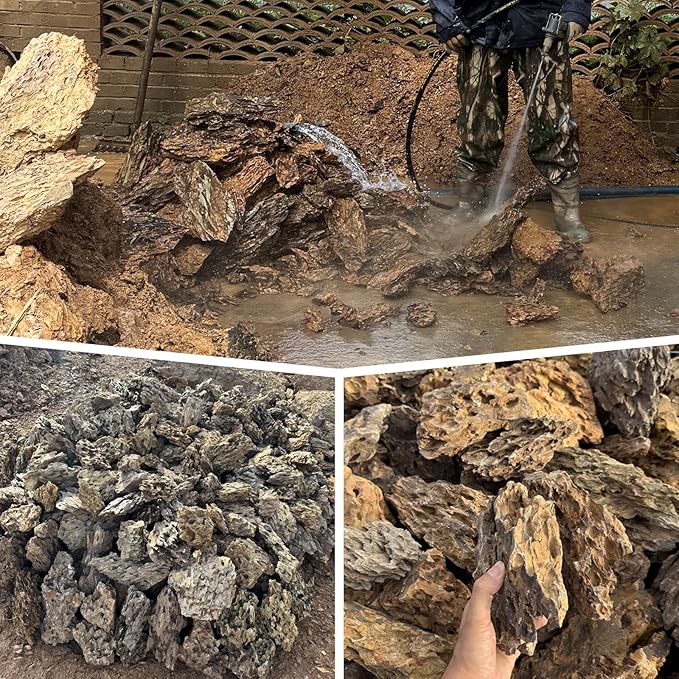 5LB Aquarium Rocks Dragon Stone for Aquariums Landscaping Model Fish Tanks Terrariums Vivariums Model Decoration-2 to 4 Inches-PurrikoPets