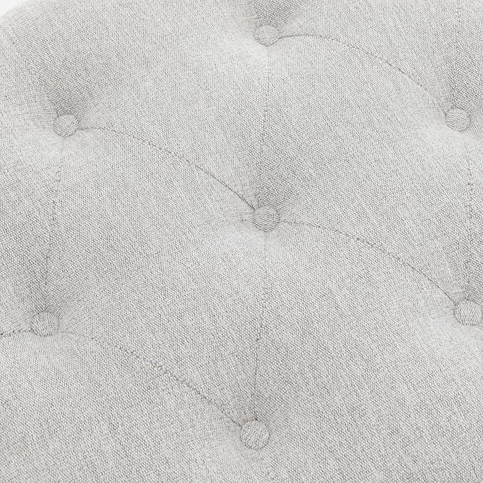 58’’ Storage Bench for Bedroom, Upholstered Button-Tufted Ottoman with Solid Wood Legs, Queen Size End of Bed Shoe Cabinet, Window Seat Foot Rest Stool for Entryway, Living Room (Silver)-PurrikoPets