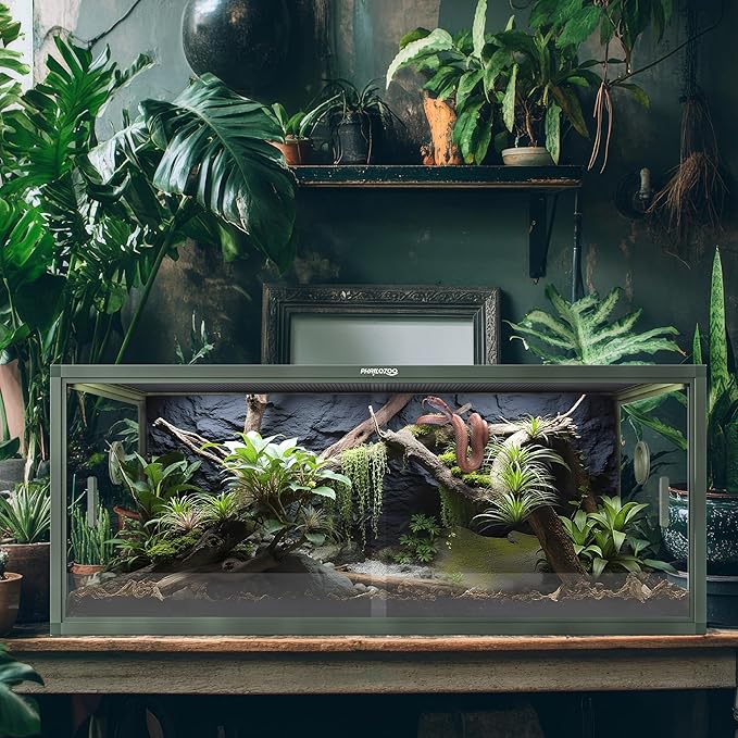 85 Gallon Reptile Tank, Front Opening Snake Tank for Easy Maintenance, Reptile Enclosure with Top Screen Ventilation 48''x24''x18''-PurrikoPets