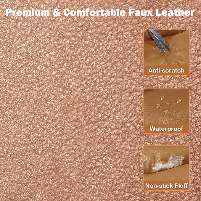 2 and 1 Center Console Dog Car Seat & Carrier for Small Dogs, Large Leather Dog Car Bed with Storage Pocket, Waterproof PVC Leather Seat Travel Bed for Front & Back Seat, Clip-On Safety Leash-PurrikoPets