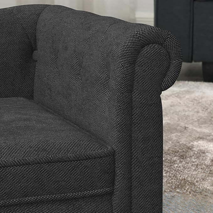 Dog Sofa Couch for Medium to Large Dogs, Memory Foam Pet Sofa Couch with Washable Fabric, Durable Elevated Dog Bed with Legs, Removable Cushion for Medium and Large Dogs, Black-PurrikoPets