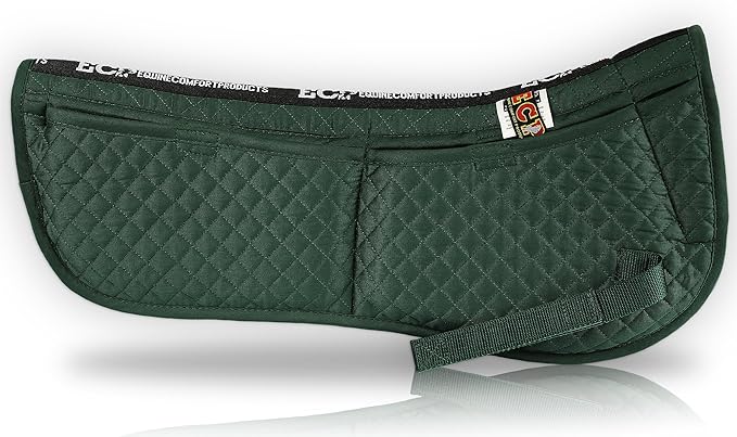 ECP Equine Comfort Products Adjustable Shock Absorbing Memory Foam Half Saddle Pad, Injury Prevention & Pressure Relief, Customizable Fit, Breathable for All Riding Styles-PurrikoPets