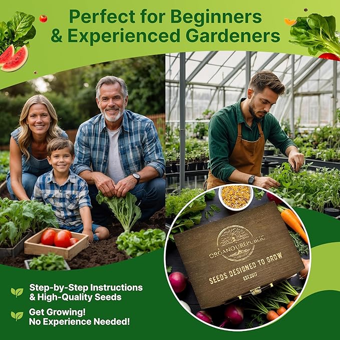 75 Vegetable & Greens Seeds Variety Pack, Garden Seed Starter Kit - Over 44,700 Non-GMO Heirloom Seeds for Planting Vegetables and Greens, Gift Seed Box with Gardening Supplies, Survival Kit-PurrikoPets