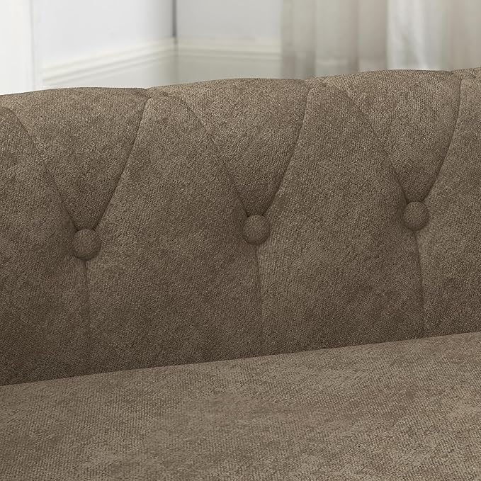 Dog Sofa Couch for Medium to Large Dogs, Memory Foam Pet Sofa Couch with Washable Fabric, Durable Elevated Dog Bed with Legs, Removable Cushion for Medium and Large Dogs, Brown-PurrikoPets