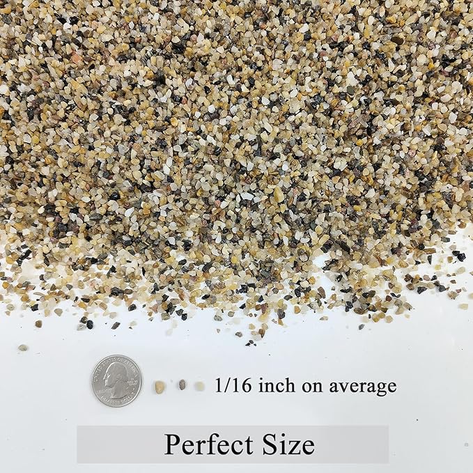 20lbs Fish Tank Sand, 1/16 inch Small Aquarium Gravel. Decorative Pea Gravel River Rocks for Air Plants, Vase Fillers, Landscaping and Succulent Soil Cover-PurrikoPets