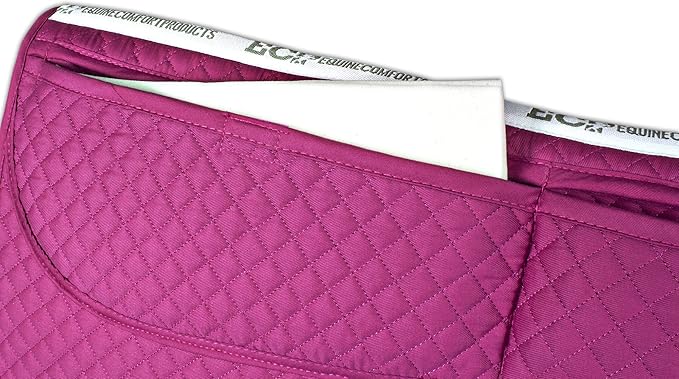 ECP Equine Comfort Products Thermoregulating Western Saddle Pad, Machine Washable Contoured Fit, Water Absorbing, Therapeutic, Shock Absorbing with Adjustable Memory Foam Shims-PurrikoPets