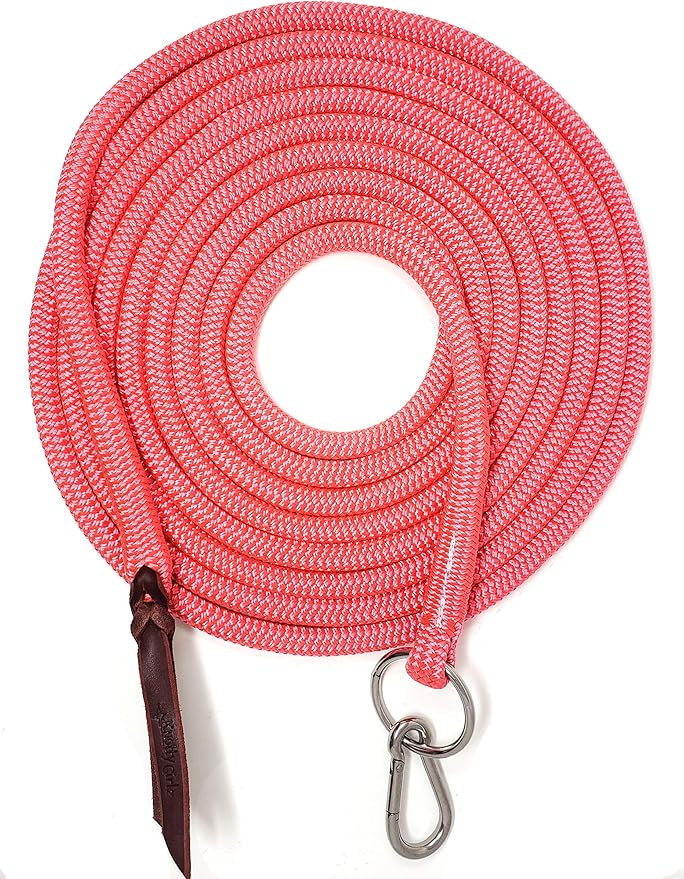 22' Long Line with SS O Ring and Carabiner (Pink)-PurrikoPets