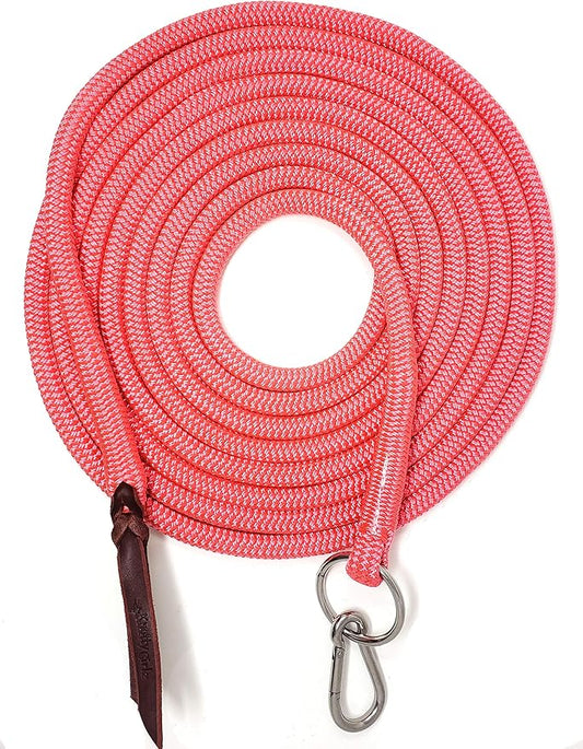 22' Long Line with SS O Ring and Carabiner (Pink)-PurrikoPets