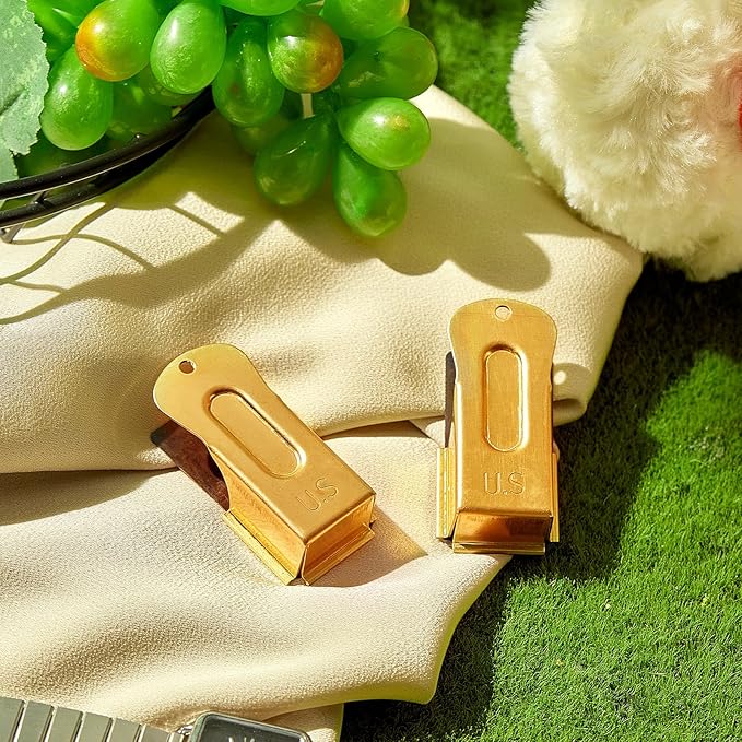 2 Pieces Brass Pet Training Clicker Signaling Cricket Clicker Metal Dog Clicker for Puppy Cats Trainer Pet Owners (Gold)-PurrikoPets