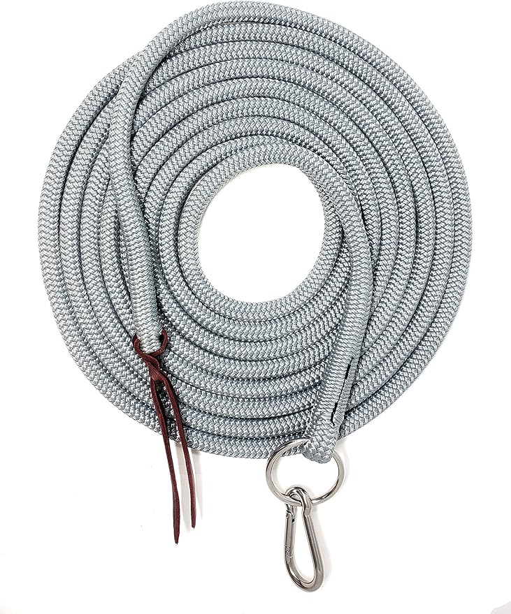 22' Long Line with SS O Ring and Carabiner (Grey)-PurrikoPets
