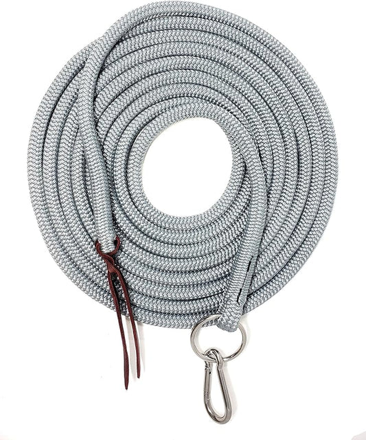 22' Long Line with SS O Ring and Carabiner (Grey)-PurrikoPets