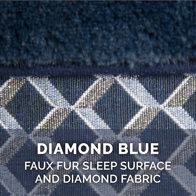 Furhaven Memory Foam Dog Bed for Large Dogs w/ Removable Bolsters & Washable Cover, For Dogs Up to 125 lbs - Plush & Woven Decor Comfy Couch Sofa - Diamond Blue, Jumbo Plus/XXL-PurrikoPets