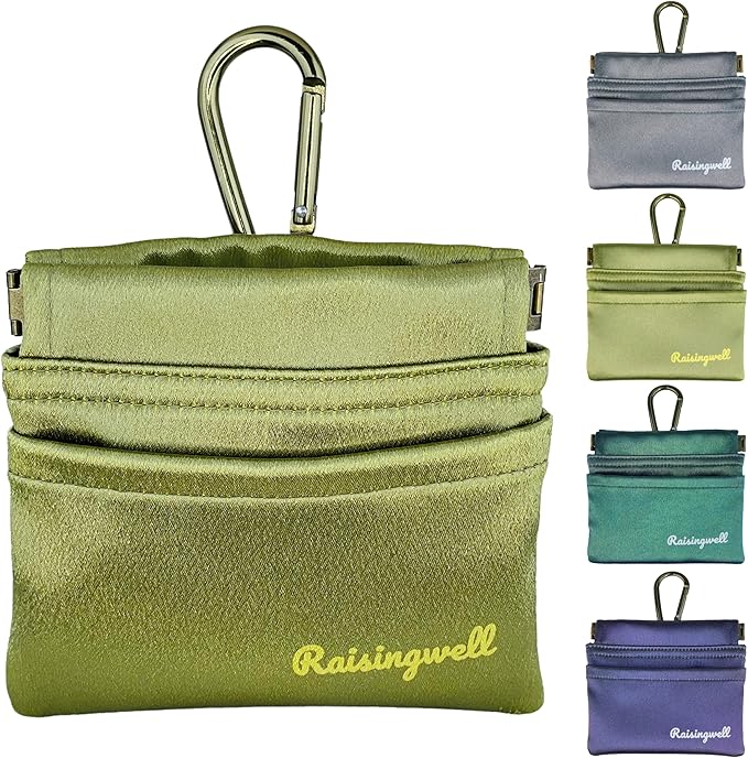 Dog Treat Pouch, Pocket Sized Pet Training Pouch, Hand Free Bronze Dog Walking Bag with Carabiner, Self-Closing Pet Feed Snack Reward, for Puppy Travel or Outdoor Use, NanoPTC-PurrikoPets