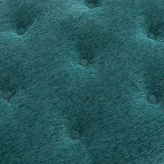 58’’ Storage Bench for Bedroom, Upholstered Button-Tufted Ottoman with Solid Wood Legs, Queen Size End of Bed Shoe Cabinet, Window Seat Foot Rest Stool for Entryway, Living Room (Teal)-PurrikoPets