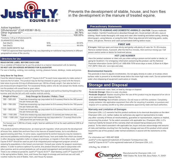 Equine 8-8-8 Fly Control for Horses (10 lb)-PurrikoPets