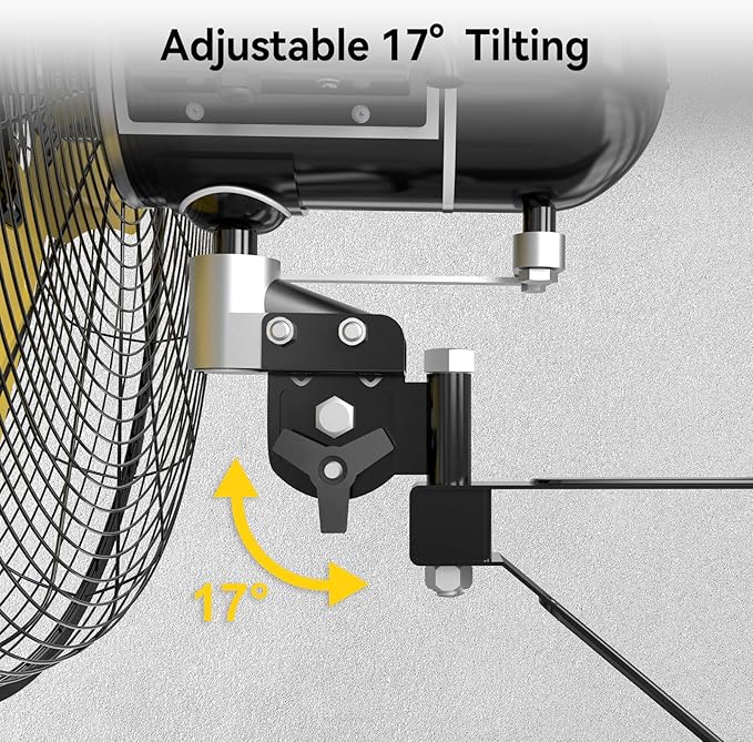 8800 CFM 24" Outdoor Commercial Wall Fan Oscillating, IP44 Waterproof Wall Mount Fan, Heavy Duty, 3 Speed, Adjustable Tilt for Factory, Warehouse, Garage, ETL Listed-PurrikoPets