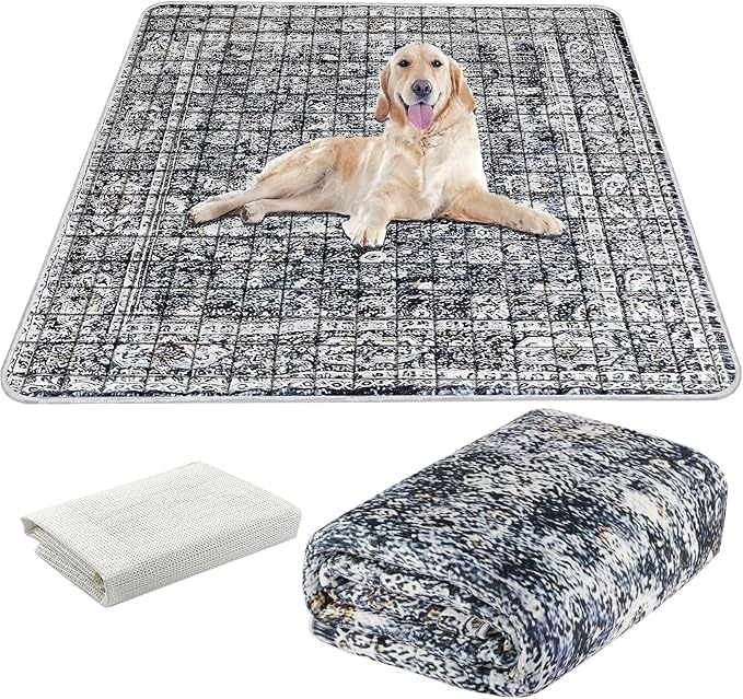 Extra Large Washable Pee Pads for Dogs (72"x72"), Upgrade Reusable Puppy Pads with Non-Slip Rug Pad, Super Thickening Absorbent Leakproof Dog Traning Pads Whelping Pad for Dogs, Doggie-PurrikoPets